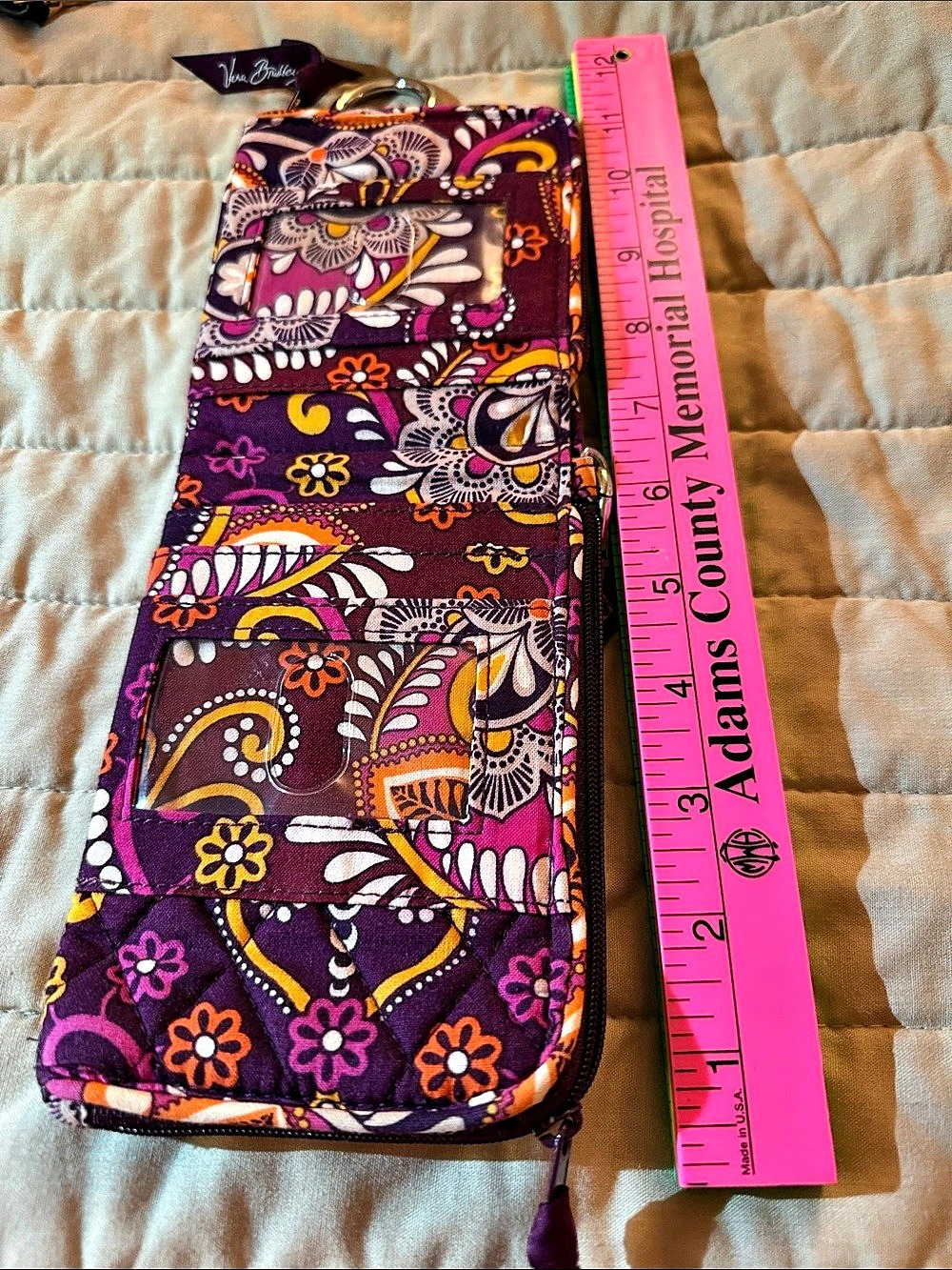 Vera Bradley All in One Paisley Wristlet Wallet Purple & Pink